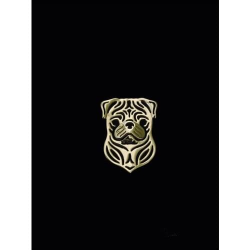 Trendy high quality personalized Pug animal brooches plate silver brooches fashion jewelry