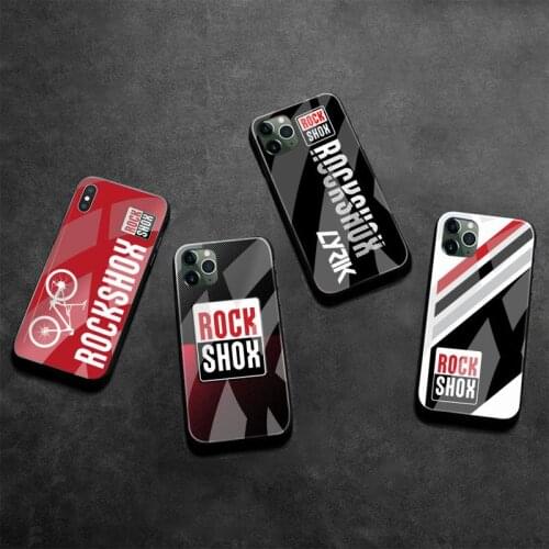 Rockshox Bicycle MTB pattern Phone Case Tempered Glass For iPhone 12 pro max mini 11 Pro XR XS MAX 8 X 7 6S 6 Plus SE 2020 case
