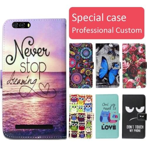 Fashion cartoon printed flip wallet leather case for Vertex Impress Lion dual cam ( with Card Slot phone bag book case,free gift