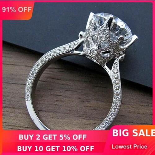 Choucong Brand Design Women Jewelry 3ct 5A Zircon Cz 925 Sterling silver Engagement Wedding Band Ring for women