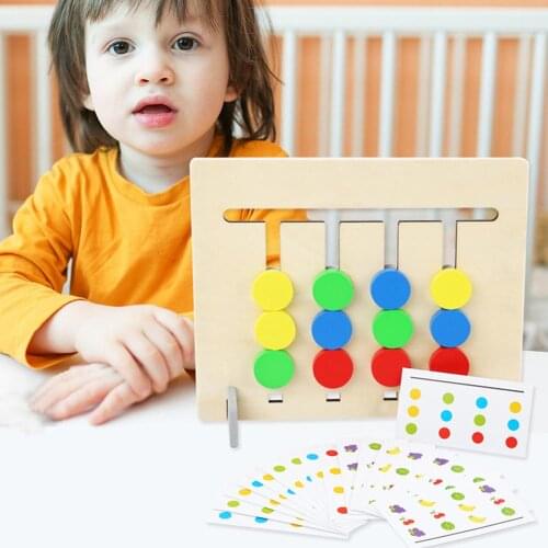 Wooden Double-sided Color Fruit Pairing Game Activity Board Puzzle Kids Educational Toy