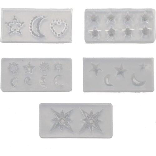 5Pcs Mini Moon Star Sun Resin Mold Astral Planet Jewelry Fillings Silicone Mold