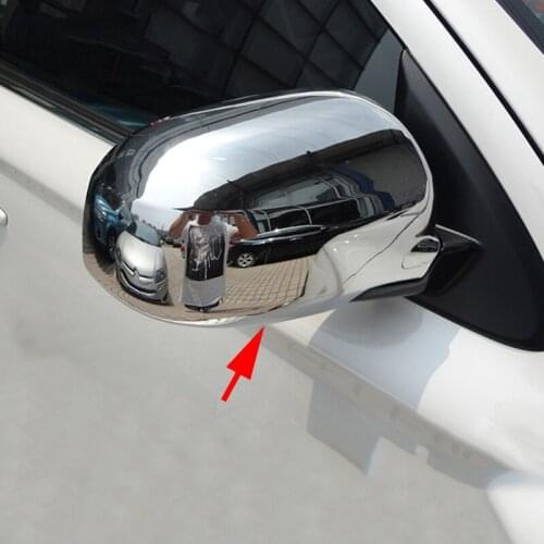 2Pcs Chrome Cover For Mitsubishi Outlander 2013-2018 Rear View Side Mirror Molding Without Turning Light Accessories Overlay