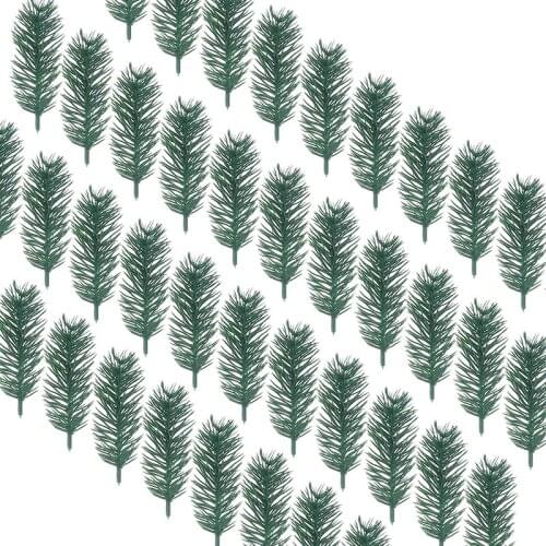 20PCS Artificial Plastic Green Pine Plants Branches Wedding Home Party Decorations DIY ChristmasTree Handcraft Accessories