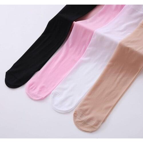 Children pantyhose arbitrary cut ultra-thin girls tights white anti-hook silk cotton breathable princess dance kids tights