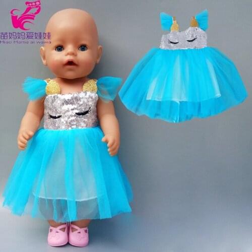 Doll dress fit for 43cm new born baby doll 18 inch doll clothes lace dress