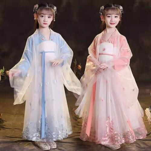 Cute Kids Hanfu Vintage Chinese Style Children Traditional Princess Dress Hanfu Cosplay Costume Vestido Chino Tang Clothes Girl