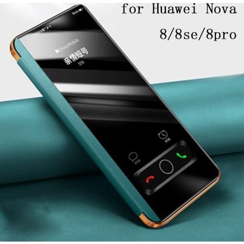 Fashion Window View Phone Case for Huawei Nova 8 Smart Flip Stand Book Cover Shell for Huawei Nova 8pro/8se nova8 funda skin Bag