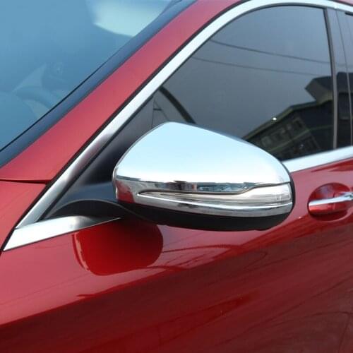 For Mercedes benz GLC C-Class W205 C180 C200 C63 15-17 ABS Chrome Side Rearview Mirror Cover Trim Sticker for Left hand drive