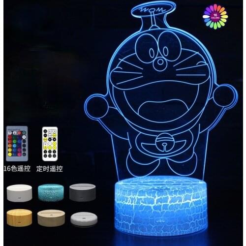 TAKARA TOMY Doraemon 3D night light 7/16 color touch remote control desk lamp creative birthday gift light childrens toys