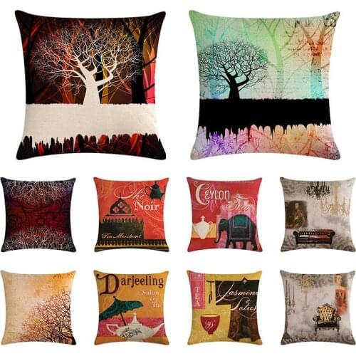Cushion Cover Indian Spice Tea Salon Tree Pillow Cover Housse de Coussin Cojines Pillow Case 1450