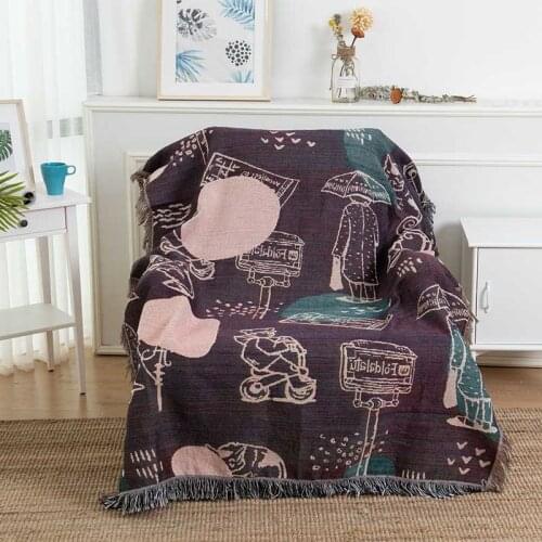 Latest Knitted Recliner Bed Cover Divan Blankets with Tassels Travel Picnic Rugs Beach Sandy Mat