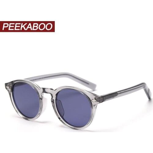 Peekaboo tr90 round frame glasses for women uv400 summer transparent male sun glasses polarized brown korean style 2021