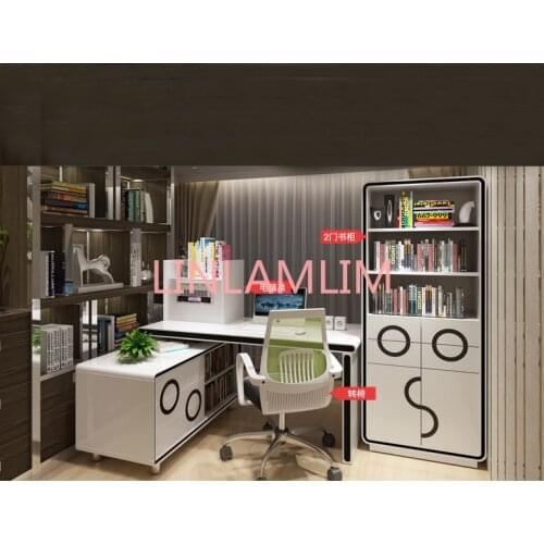 Mesa Escritorio de oficina white office desk recibidor de entrada mueble study table escrivaninha biurko air cleaner + bookcase
