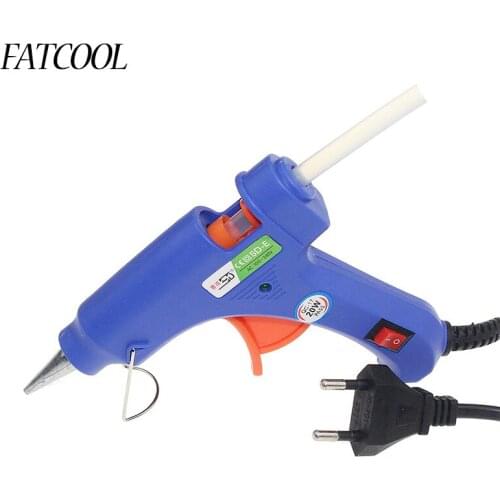 1Pcs Professional High Temp Heater Melt Hot Glue Gun 20W Repair Heat tool Heat Gun Blue Mini Gun EU plug