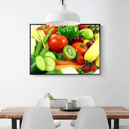Full Square Diamond Painting Fruit 5D Diy Diamond Embroidery Grape Kitchen Home Decoration Picture Mosaic Rhinestone