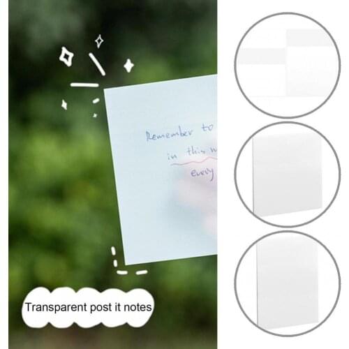 Transparent 100 Sheets Useful Warm Tips Memo Pad PET Notes Paper Clear for Home