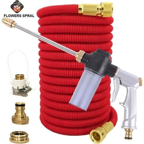 Hot Water Gun Garden Hose Flexible Garden Watering Hose Magic Rubber Hose EU High Pressure Car Wash Sprayer For The Garden