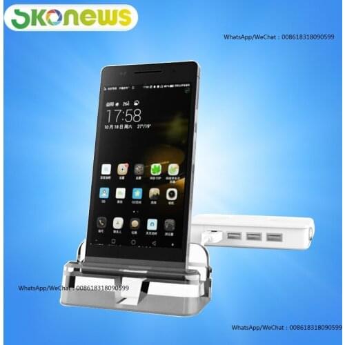 8 Ports Mobile Phone Security Display Alarm System With Acrylic Stand Cellphone Anti Theft Alarm Box For Retail Shop