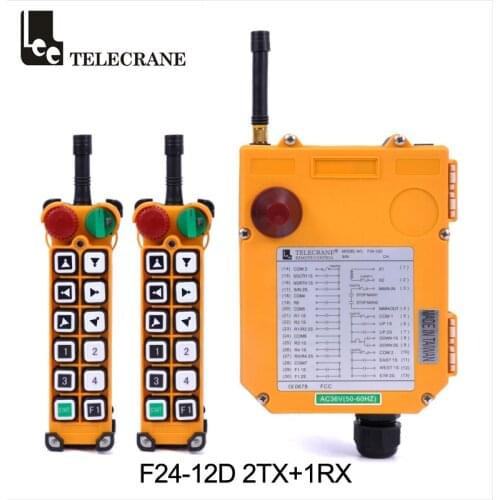 Telecrane Multiple Control System Tendam Operation F24-12d Industrial Crane Radio Remote Controller With 2TX emitters EMS Start
