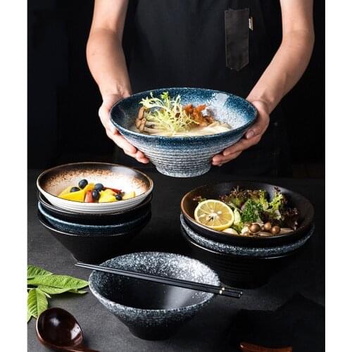 Japanese creative tableware commercial ceramic bowl household ramen bowl rice noodles soup bowls for kitchen Eco-Friendly