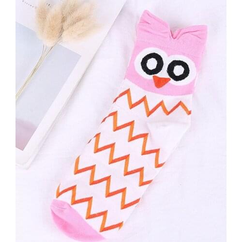 Women socks kawaii cute Cartoon owl personality cotton socks
