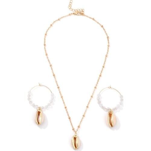 Women Fashion Necklace Earr-ings pearl Pendant Necklace Dangle Earr-ings Jewelry