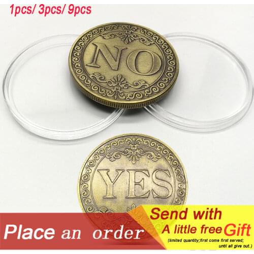 1/3/9pcs YES or NO Letter Commemorative Coin Floral Ornaments Collection Arts Lucky Coin challenge Coins Gifts Souvenir