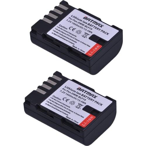 2Pcs 1860mAh DMW-BLF19, DMW-BLF19e, DMW-BLF19PP Battery for Panasonic Lumix DC-GH5, DMC-GH3, DMC-GH3K, GH4, GH4K Digital Camera
