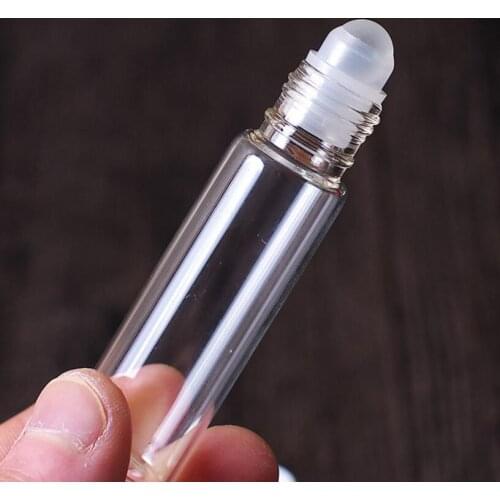 200pcs 10ml Black MIni Roll on perfume bottle, 10CC clear essential oil roll on bottles, Perfume glass roller container