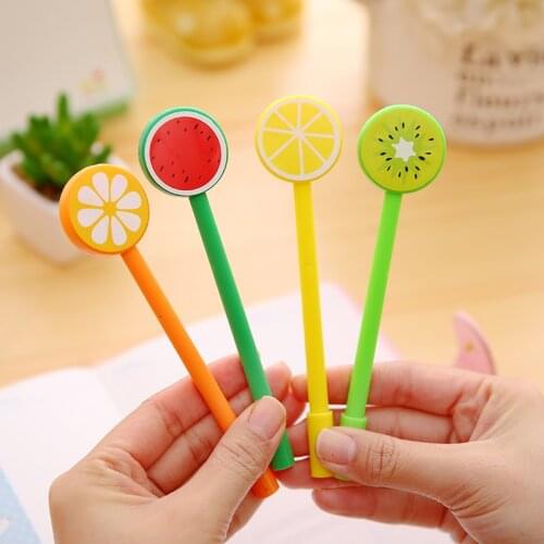 36PCS Korea Creative Cartoon Cute Fruit Student Gel Pen Student Stationery Supplies Office Accessories
