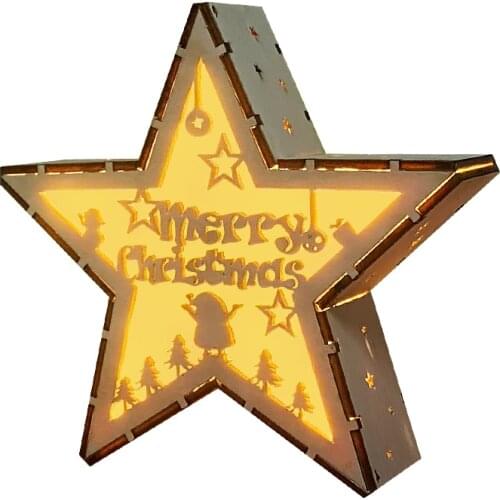 3D Anime Lamp Star Light Usb Led Wooden Night Light Creative Pentagon Silicone Lamp Kids Room Bedside Lamps Christmas Gifts