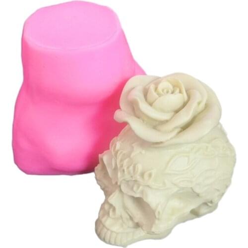 3D Flower Skull Decoration Silicone Mold Epoxy Resin DIY Decoration Making Soap Melt Resin Polymer Clay Home Decor