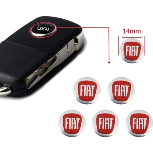 5pcs 14mm Car Key Remote Sticker Emblem Symbo For Fiat 500 FR Punto Abarth Stilo Ducato Palio Bravo Pondo Tipo Viaggio Doblo