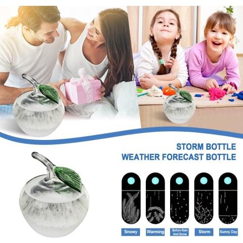50ml Mini Storm Bottle Desktop Decoration Creative Apple Weather Forecast Glass Crafts Change Bottles Home Decor Dropshipping