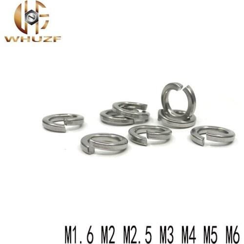 500PCS M1.6 M2 M2.5 M3 M4 M5 M6 Open Elastic Gaskets Washers Nickel plating Spring washer Nickel plated Spring pad gasket
