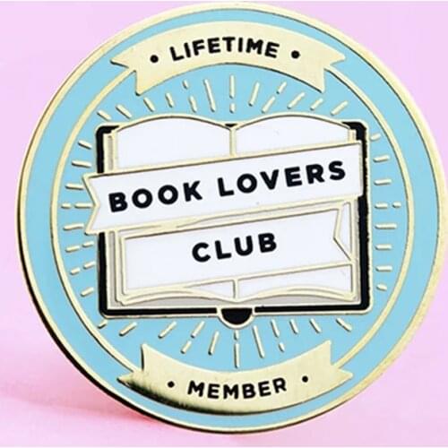 Book Lovers Club Reading Enamel Brooch Pin Backpack Hat Bag Lapel Pins Badges Women Mens Fashion Jewelry Accessories