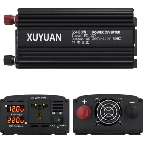 Hot 2400W Power Inverter DC 12 V to AC 110V 220 Volt Car Adapter Charge Converter Modified Sine Wave Transformer