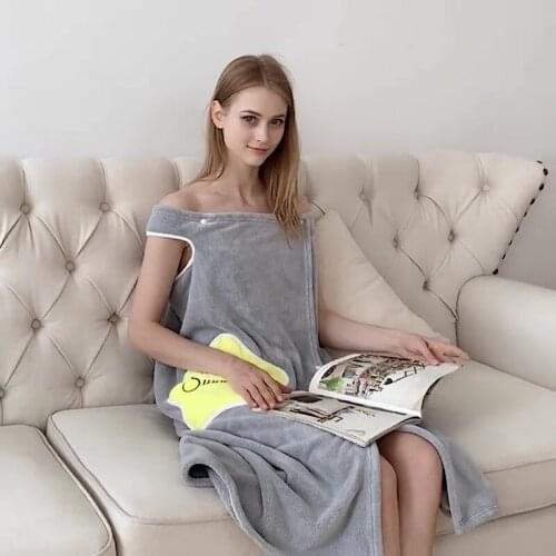 Wearable Microfiber Bathrobe Woman Shower Female Soft Bath Towel for Adults for Home Textiles Bath and Sauna Towels Bathroom New