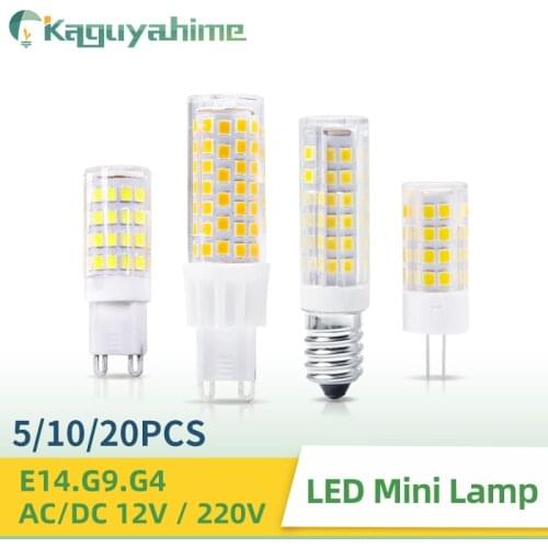 K- LED G9 G4 E14 Lamp Bulb 5/10/20Pcs Dimmable Bulbs 3w 5w 9w 220V AC/DC 12V SMD2835 COB G4 LED G9 Lamps Replace Halogen Light