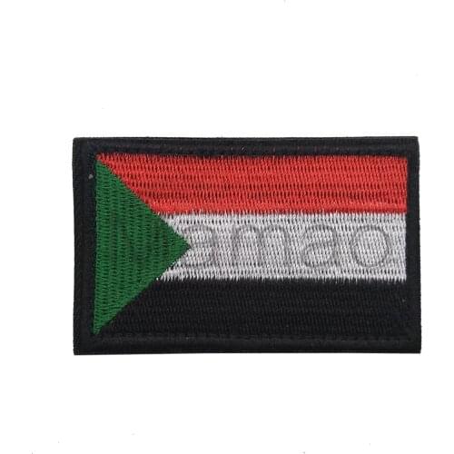 African country flag of the Republic of Sudan Embroidery Patch Flags Badges Fighting spirit Patches Appliques Emblem