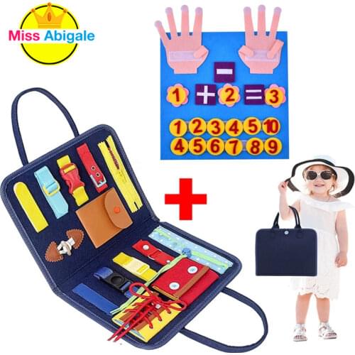 Children Montessori Toy Early Educational Math Learning Toys Baby Busy Board Sensory Develop Basic Life Skills Girls Boy Gift