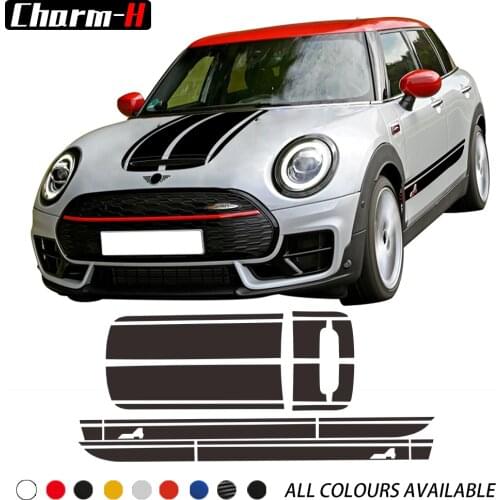Hood Bonnet Stripes Side Skirt Trunk Rear Decal Stickers Kit For MINI JCW Clubman F54 ALL4 Cooper S Accessories