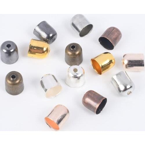 30-50Pcs/Lot 4 -12mm Leather Cords Bracelets End Tips Tassel Caps Crimp End Beads Caps For Jewelry Making Supplies