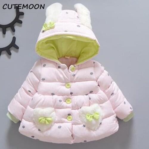 Children Girls Outwear Girls Long Jacket Children Cotton-padded Jacket Girls Winter Down Clothes Warm Coat Hooed Snowsuit Kids