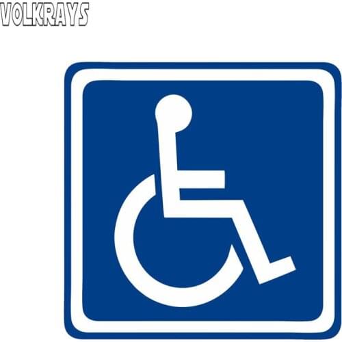 Volkrays Fashion Car Sticker Disabled Sign Disability Mobility Accessories Waterproof PVC Decal for Seat Leon Vw Polo,12cm*12cm