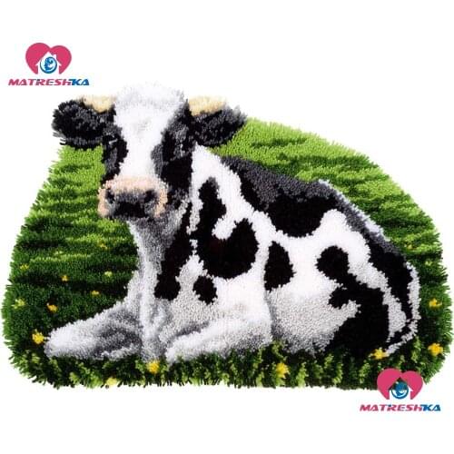 Latch Hook Rug Kits"cow"knitted carpet embroidery needle for carpet embroidery Yarn Foamiran for crafts crochet rug accessories