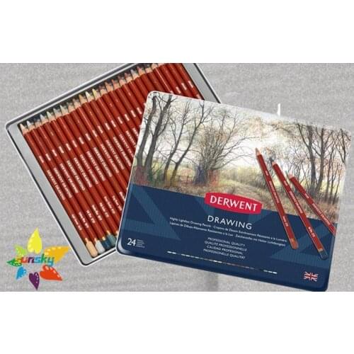 24 color Non-toxic Professional drawing Color Pencils Coloured Drawing Pencil Set Art Supply for derwent nature color series