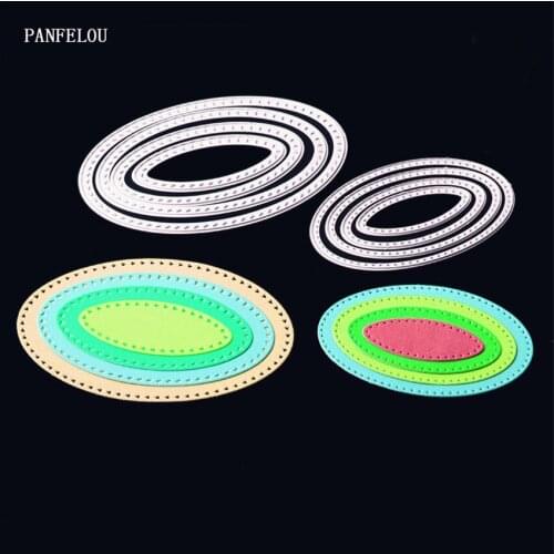 PANFELOU Metal craft Elliptic coil paper die cutting dies for Scrapbooking/DIY Easter wedding Halloween cards