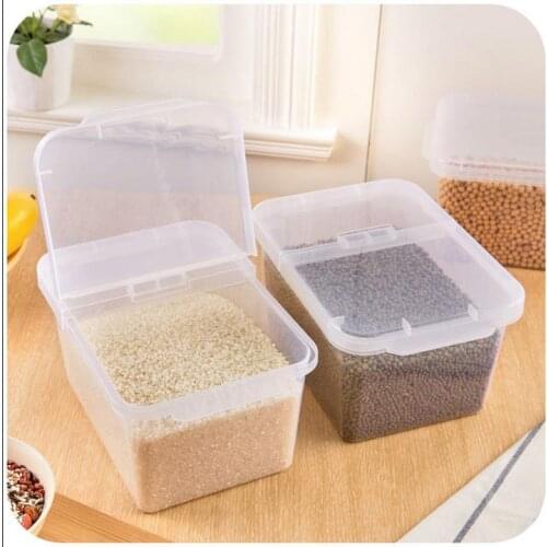 Kitchen Container plastic storage box home large 4L capacity organizer for toy medicine rice food container in clear pink D5